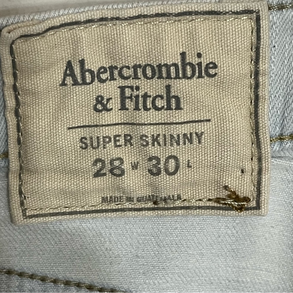 Women's Abercrombie & Fitch‎ Super Skinny Size 28 X 30 White Denim Jeans - Picture 8 of 13